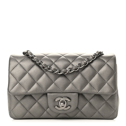 Chanel Metallic Calfskin Quilted Mini Rectangular Flap Ruthenium 1 of 10
