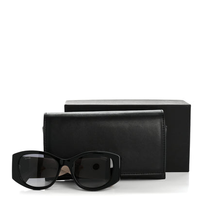 Chanel Acetate Oval Sunglasses 5524-A Black Beige 8 of 8