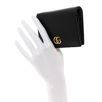 Gucci Pebbled Calfskin GG Marmont Card Case Black 2 of 8