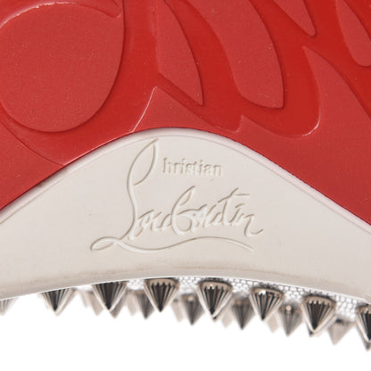 Christian Louboutin Laminato Dino Nappa Spikes Womens Louis Orlato Flat Sneakers 37.5 Silver 7 of 13