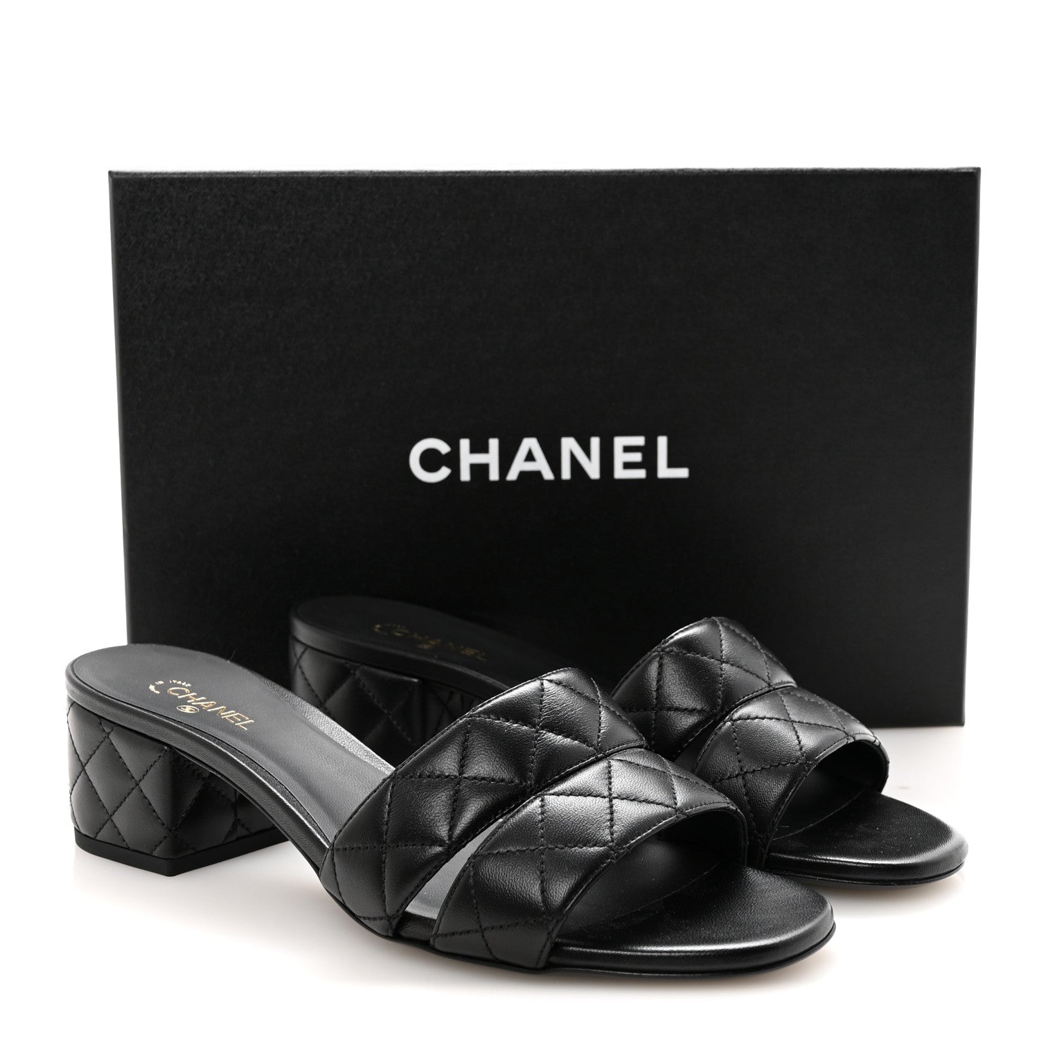 Chanel Lambskin Quilted Mules 40 Black 10 of 10