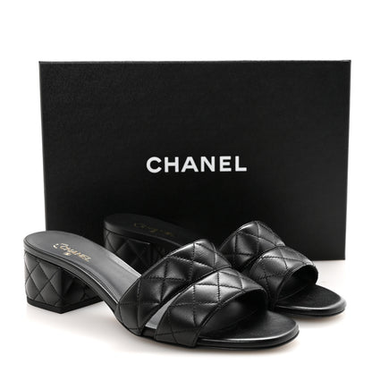 Chanel Lambskin Quilted Mules 40 Black 10 of 10
