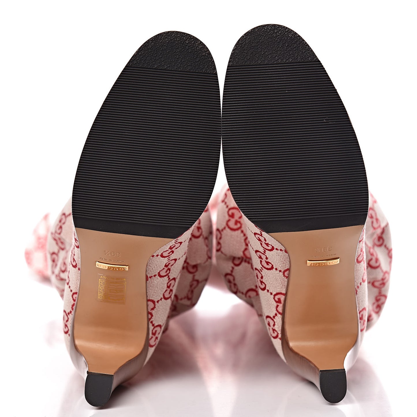 Monogram Over The Knee Boots 39.5 Gardenia Hibiscus Red