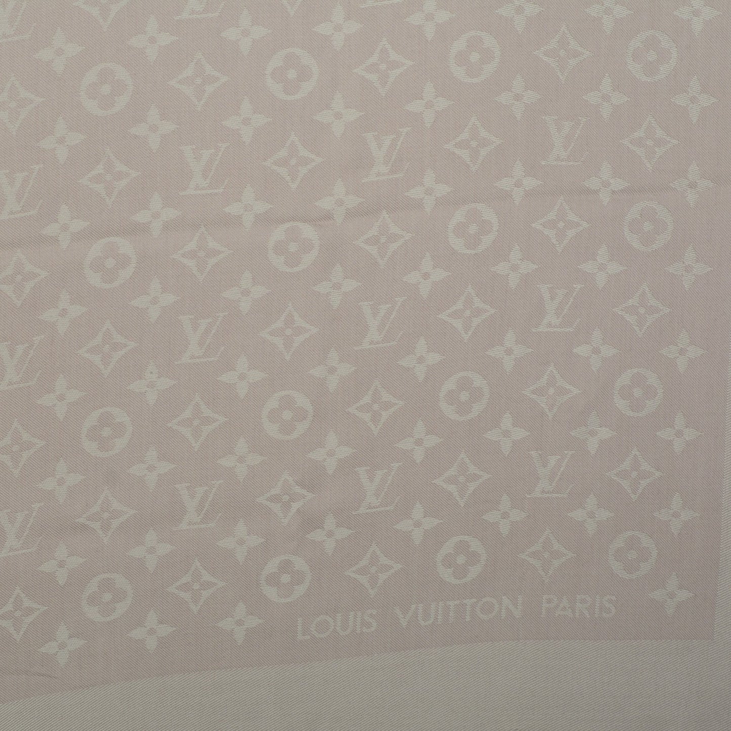Silk Wool Monogram Shawl Beige