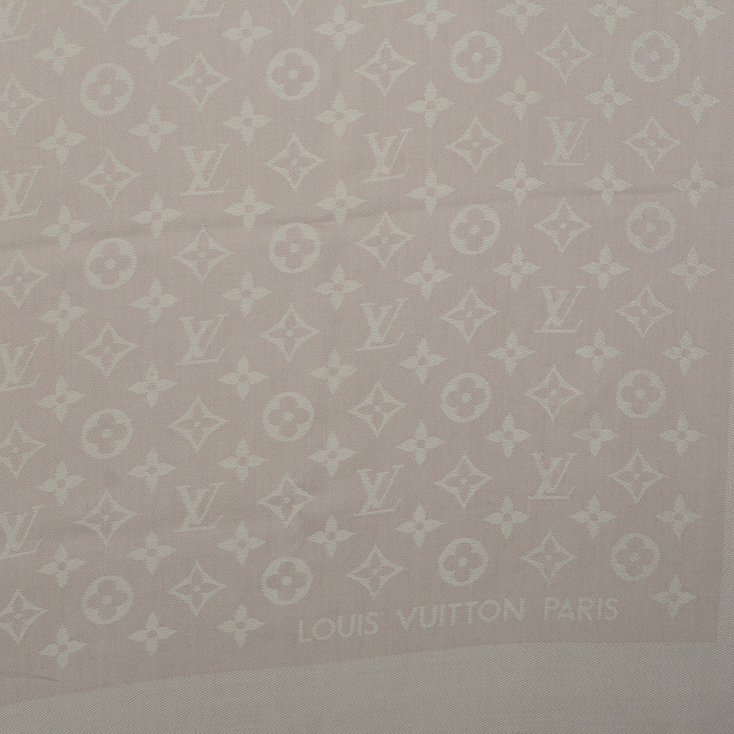 Louis Vuitton Silk Wool Monogram Shawl Beige 4 of 5