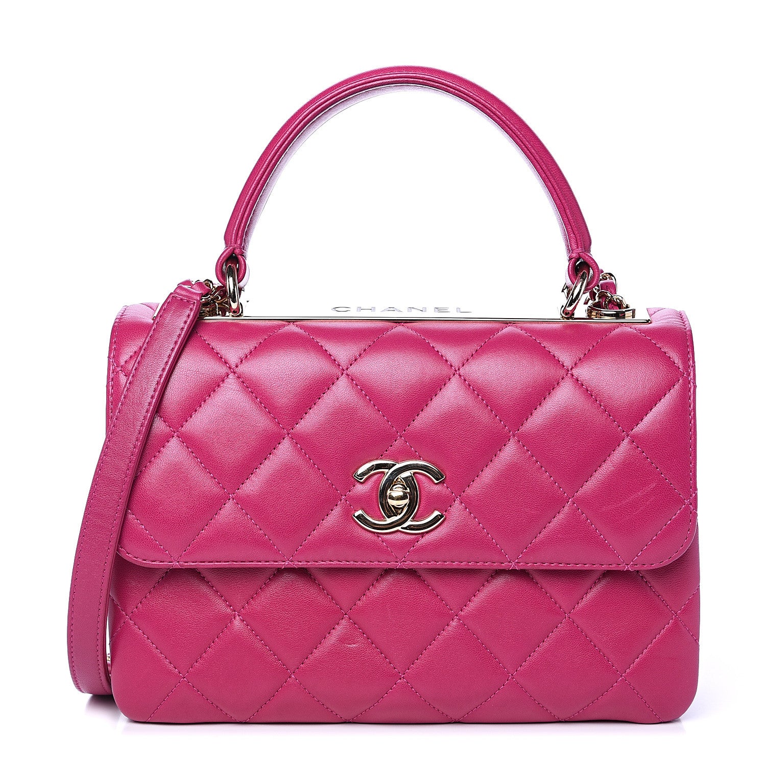 Chanel Lambskin Quilted Small Trendy CC Dual Handle Bag Dark Pink 1 of 15