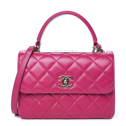 Chanel Lambskin Quilted Small Trendy CC Dual Handle Bag Dark Pink 1 of 15
