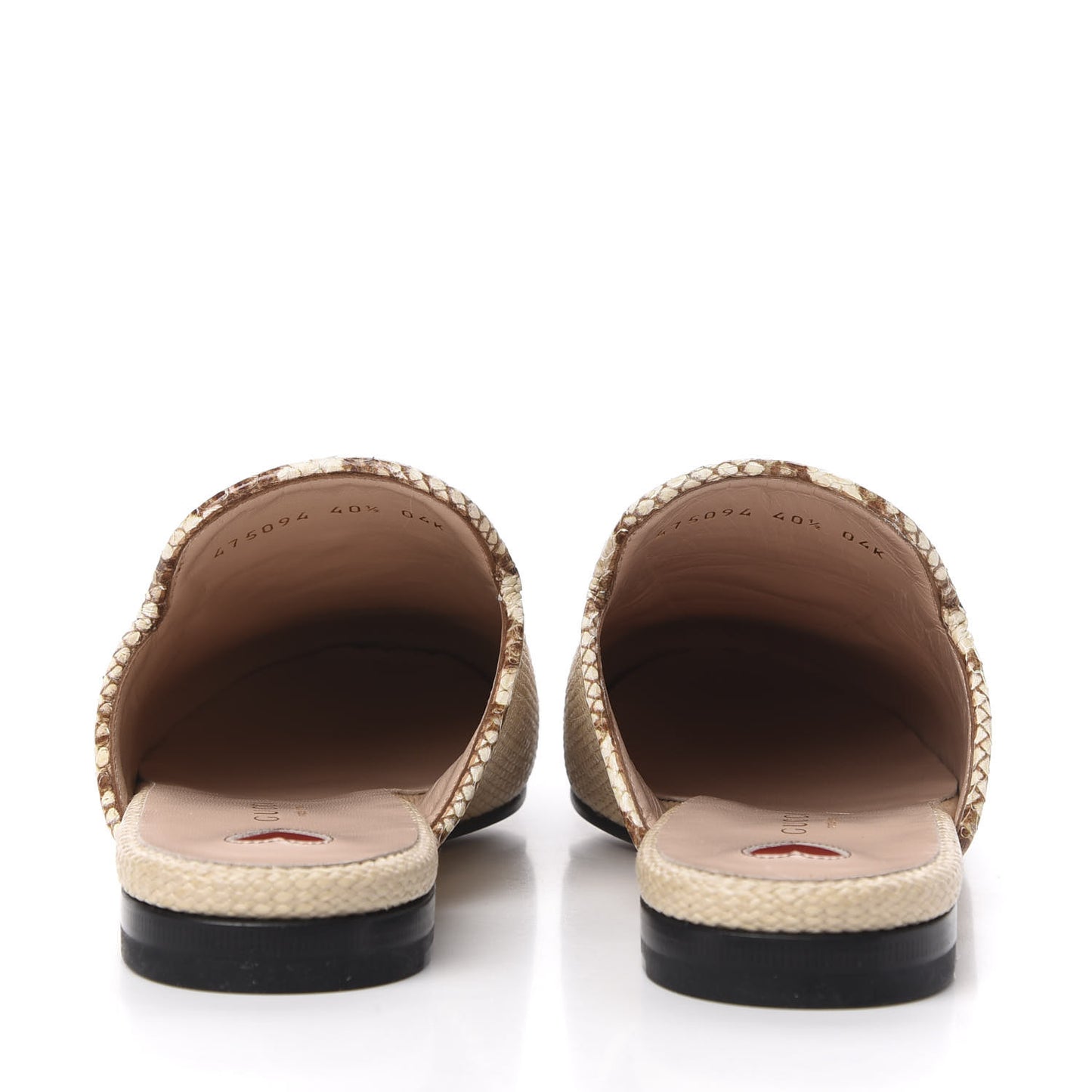 Straw Elaphe Womens Princetown Slippers 37 Natural Cream Brown