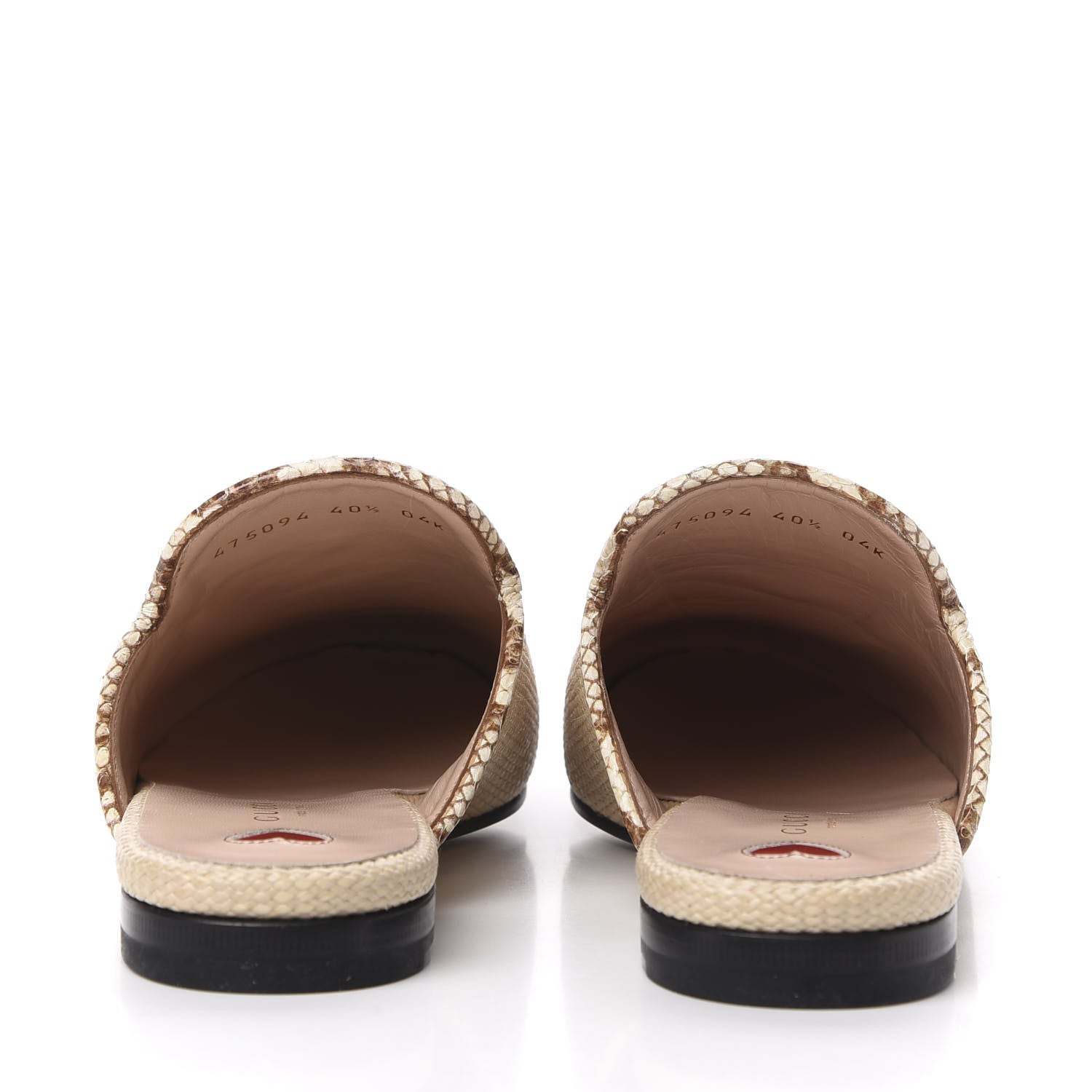 Gucci Straw Elaphe Womens Princetown Slippers 37 Natural Cream Brown 7 of 11