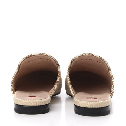 Gucci Straw Elaphe Womens Princetown Slippers 37 Natural Cream Brown 7 of 11