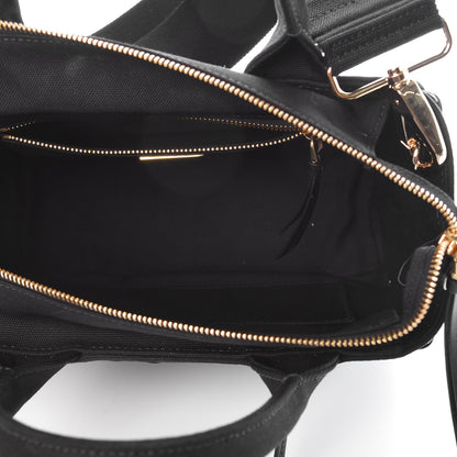 Prada Wicker Canvas Shoulder Bag Black 5 of 8