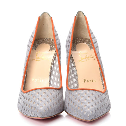 Christian Louboutin Fishnet Suede Follies Resille 100 Pumps 38 2 of 8