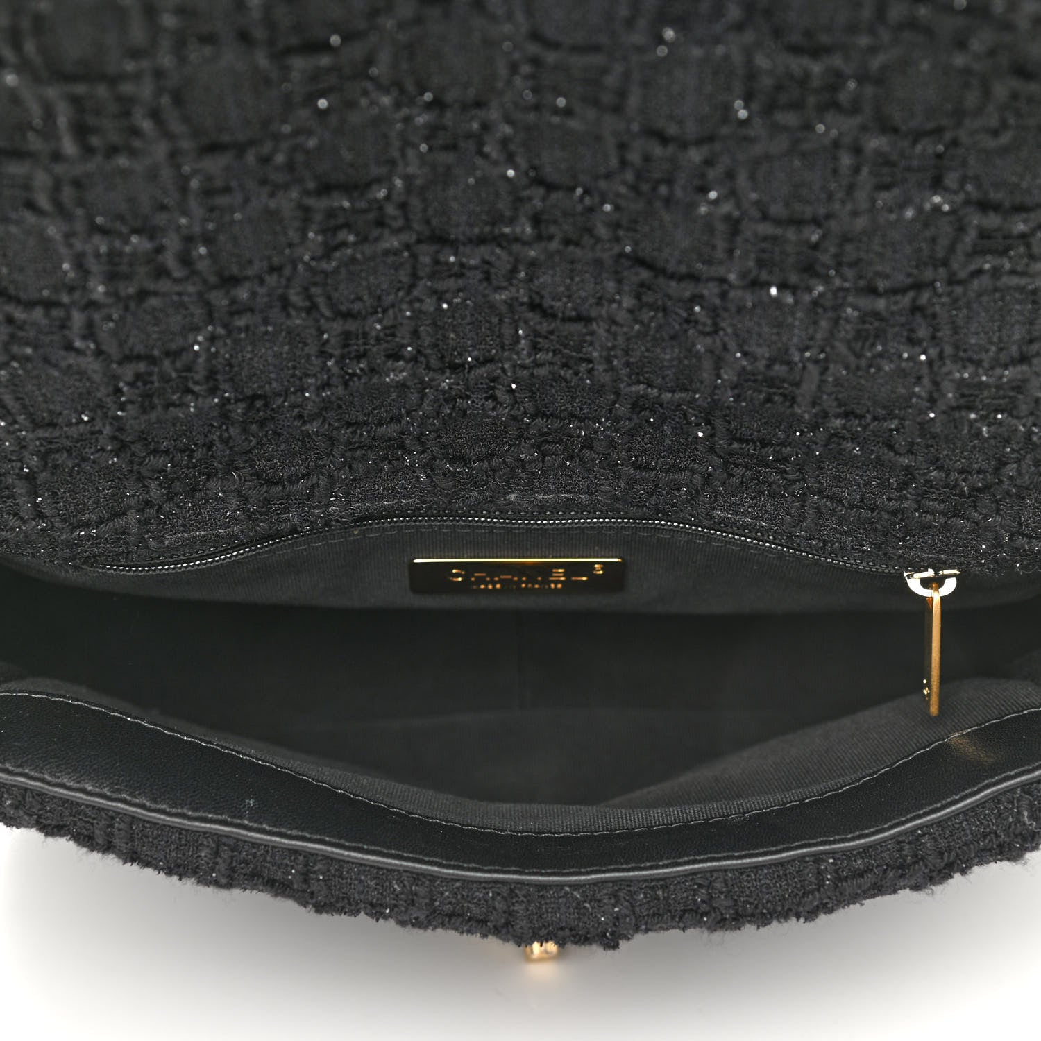 Chanel Tweed Quilted Medium Chanel 19 Flap Black 5 of 10