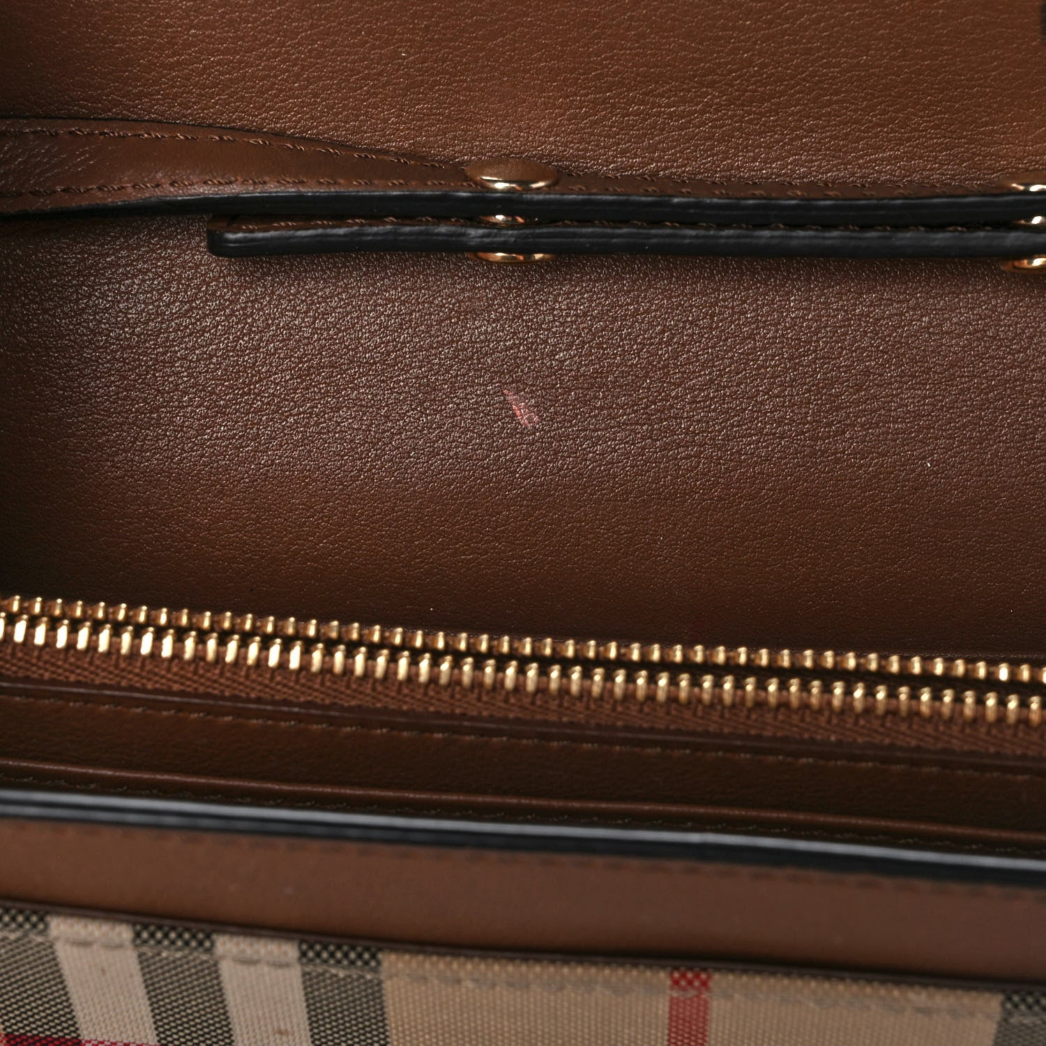 Burberry Calfskin Horseferry Check Henley Wallet On Chain Tan 11 of 11