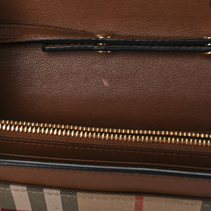 Burberry Calfskin Horseferry Check Henley Wallet On Chain Tan 11 of 11
