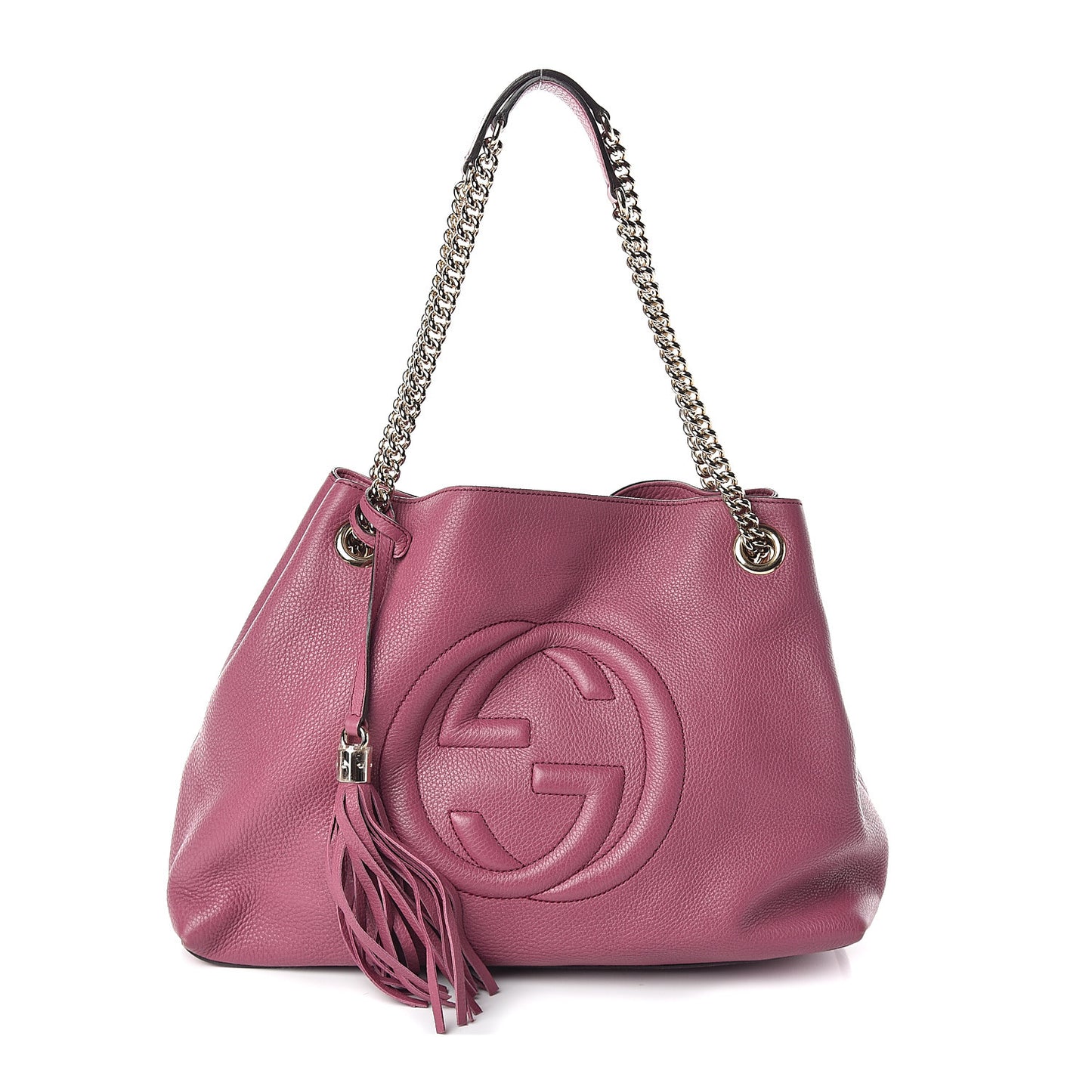 Pebbled Calfskin Medium Soho Chain Shoulder Bag Peonia Flower