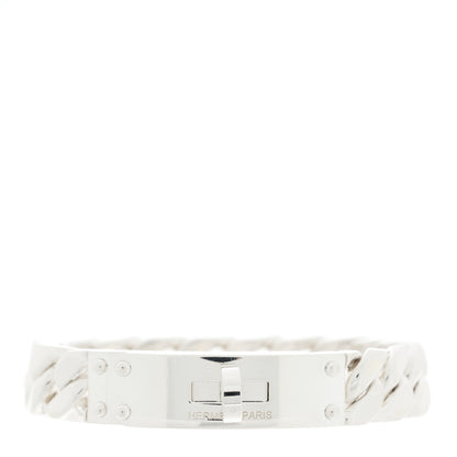 Hermes Sterling Silver GM Kelly Gourmette Bracelet ST 1 of 3