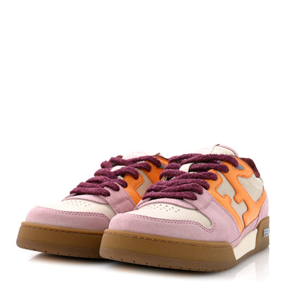 Fendi Suede Vitello Fendi Match Low Top Sneakers 40 Milk Clementine Verla 4 of 10