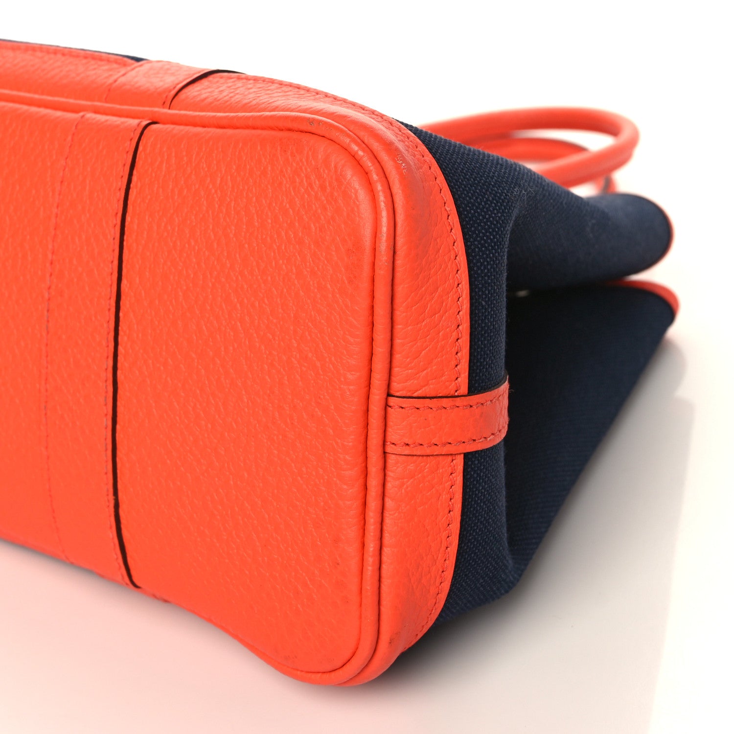 Hermes Military Toile Vache Country Garden Party Tote 30 TPM Bleu Marine Orange Poppy 8 of 9