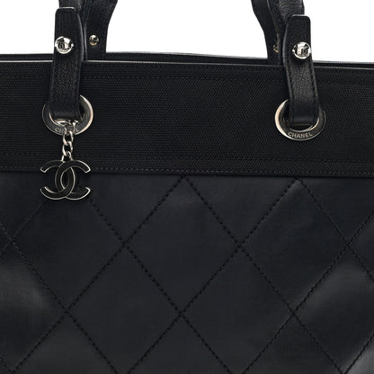 Chanel Coated Canvas Quilted Large Paris Biarritz Tote Black 8 of 10