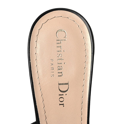Christian Dior Cotton Embroidered Dway 85mm Slide Sandals 39 Black 7 of 9