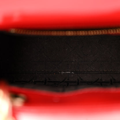 Christian Dior Patent Cannage Mini Lady Dior Red 13 of 14