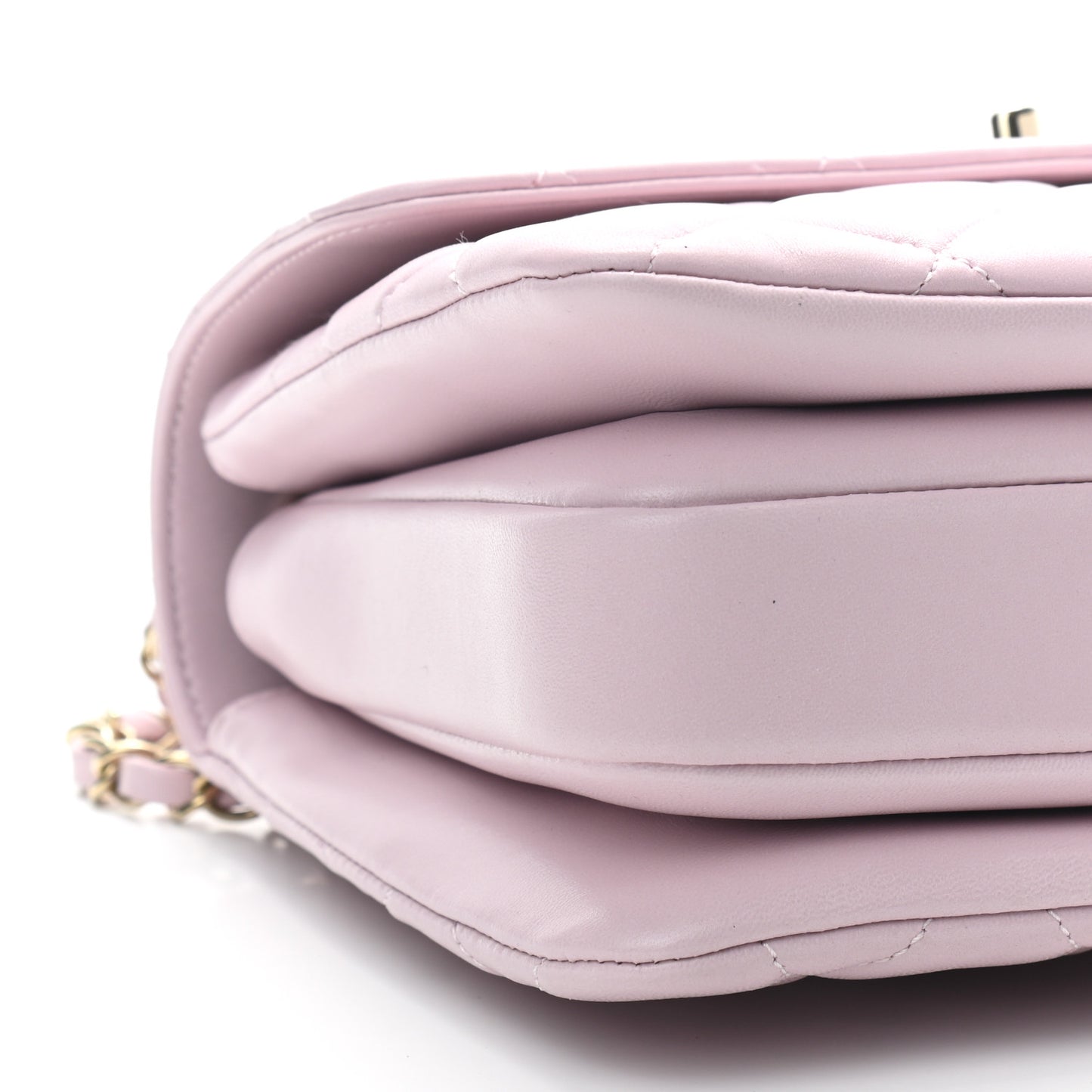 Lambskin Quilted Small Trendy CC Flap Dual Handle Bag Lilac