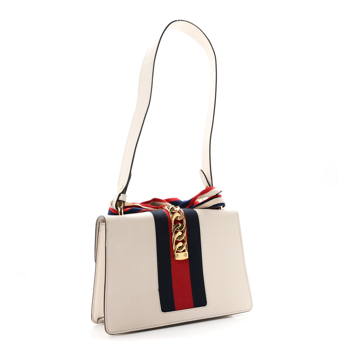 Calfskin Small Sylvie Shoulder Bag Off White
