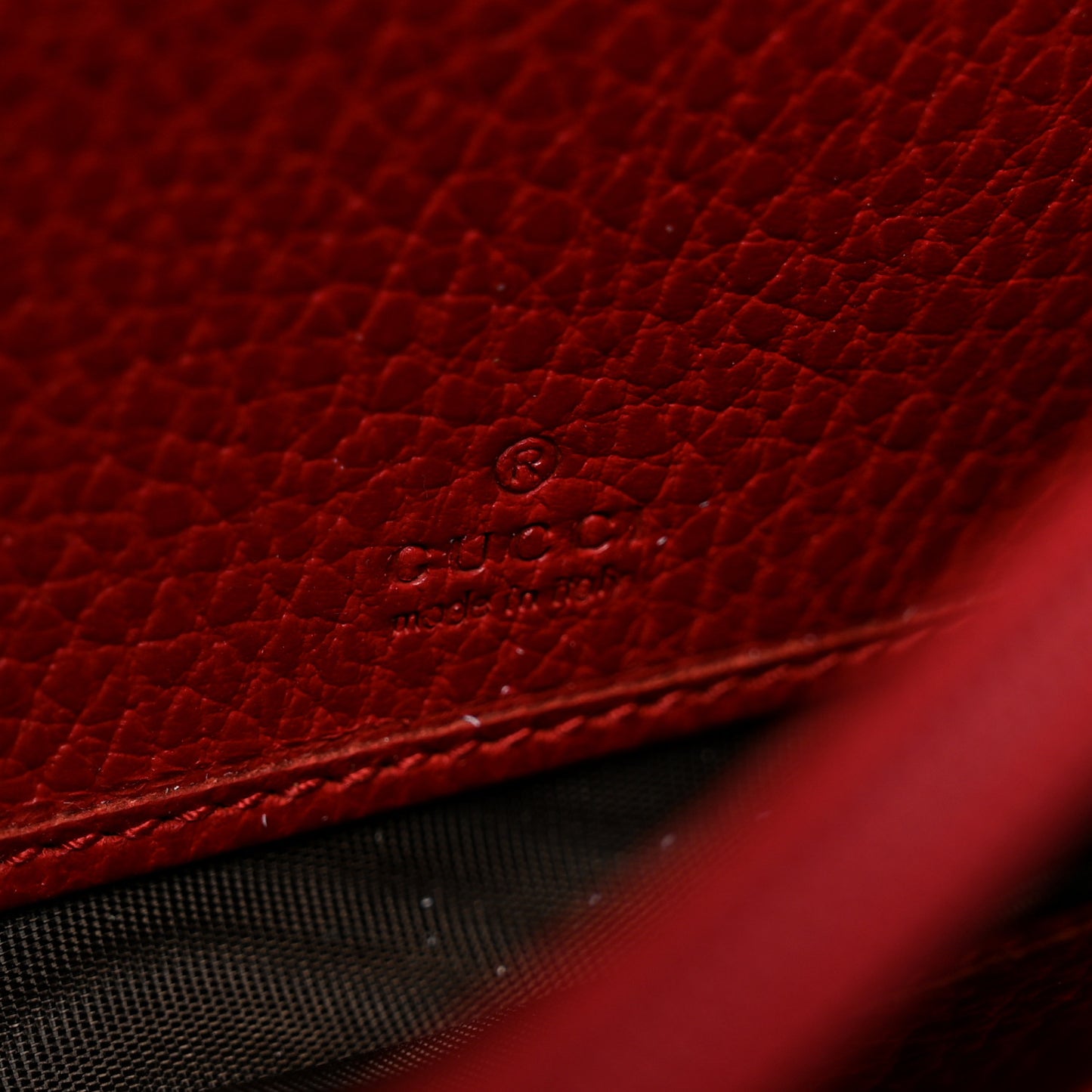 Dollar Calfskin Petite GG Marmont Wallet Chain Bag Hibiscus Red