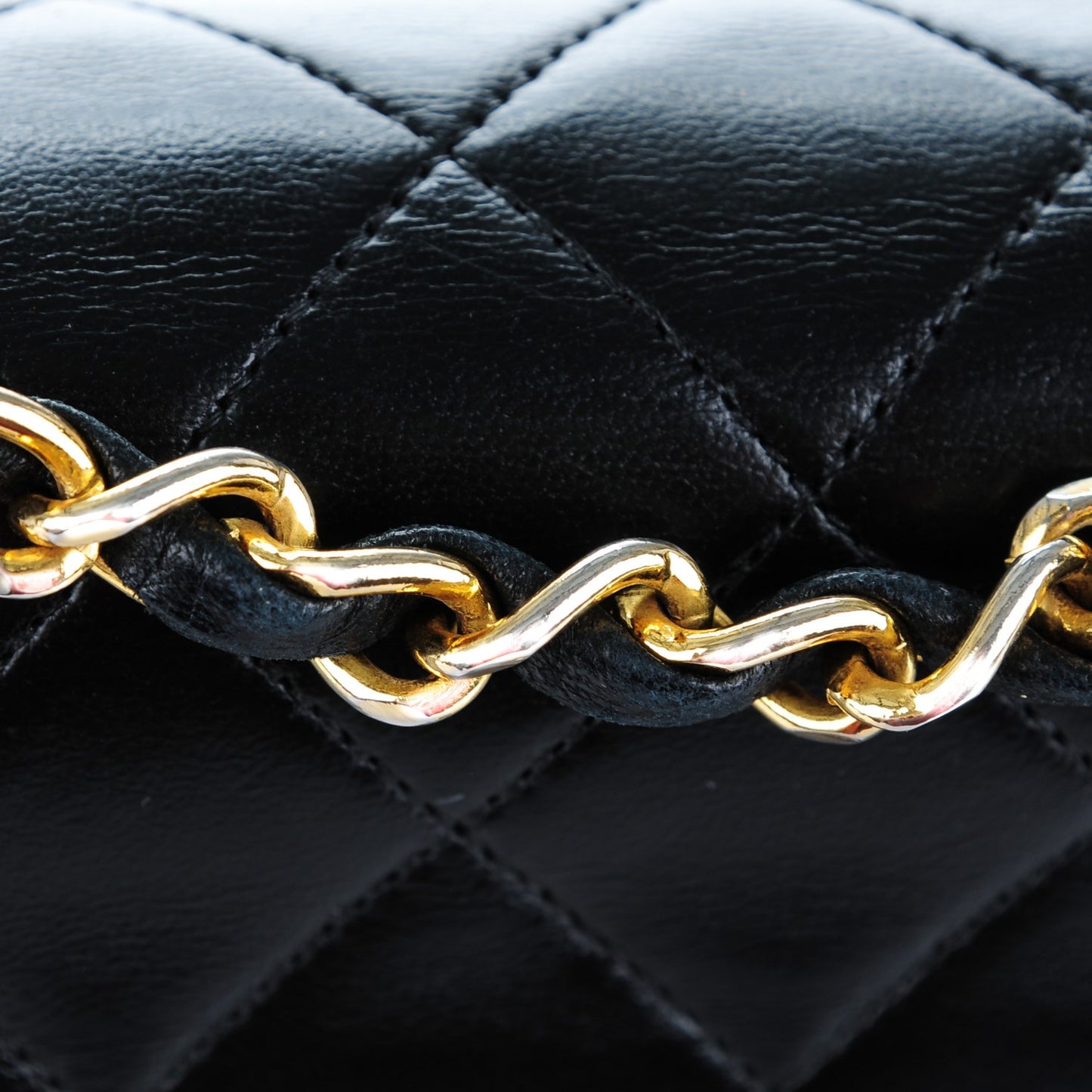 Lambskin Quilted Small Single Flap Black