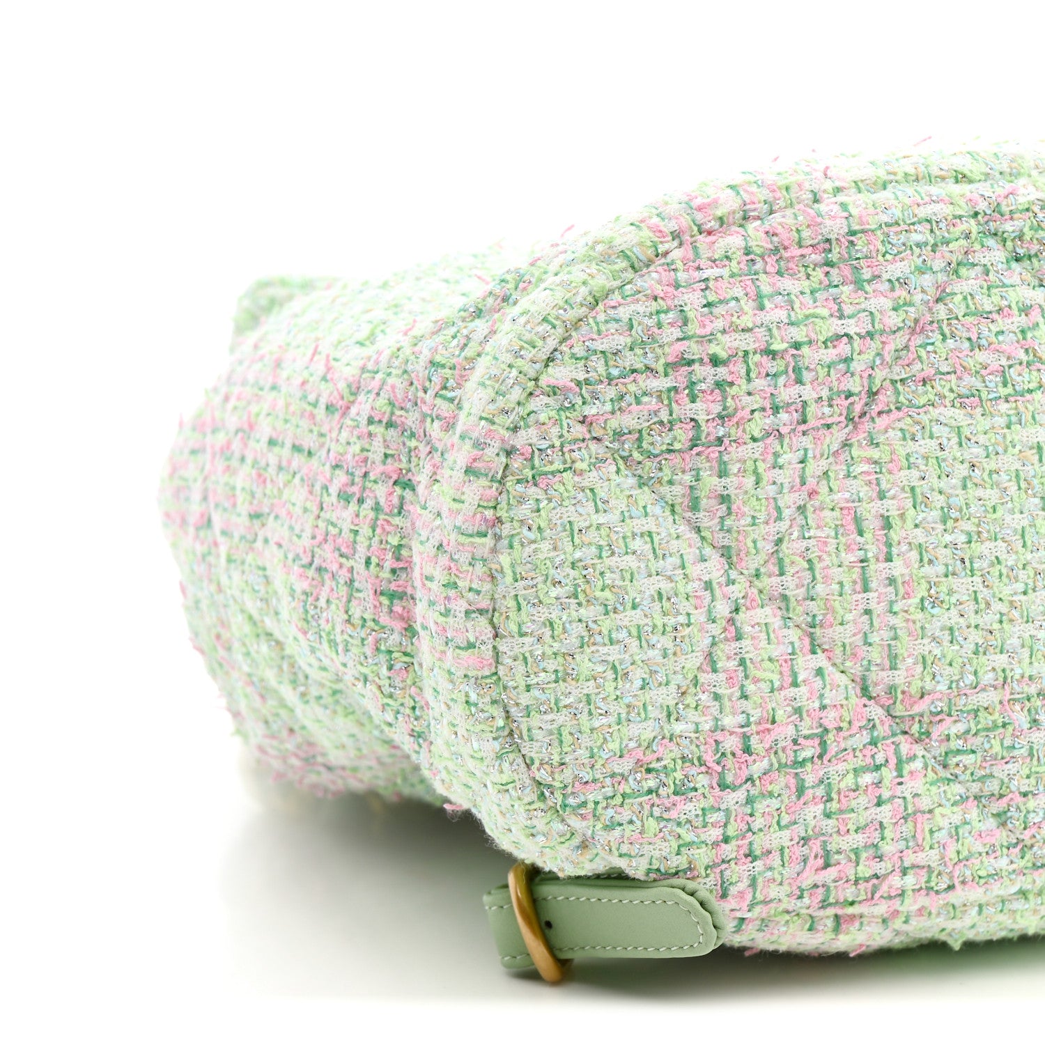 Chanel Tweed Quilted Chanel 19 Backpack Green Pink 9 of 10