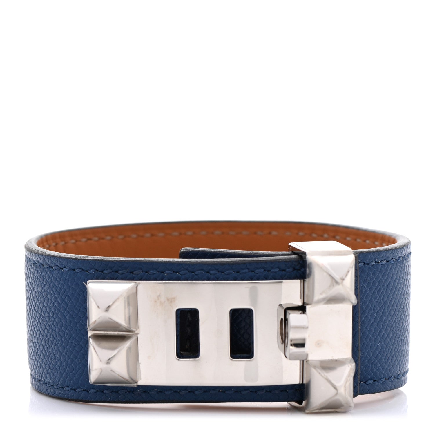 Hermes Epsom Collier de Chien CDC 24 Bracelet T2 Bleu Saphir 1 of 8