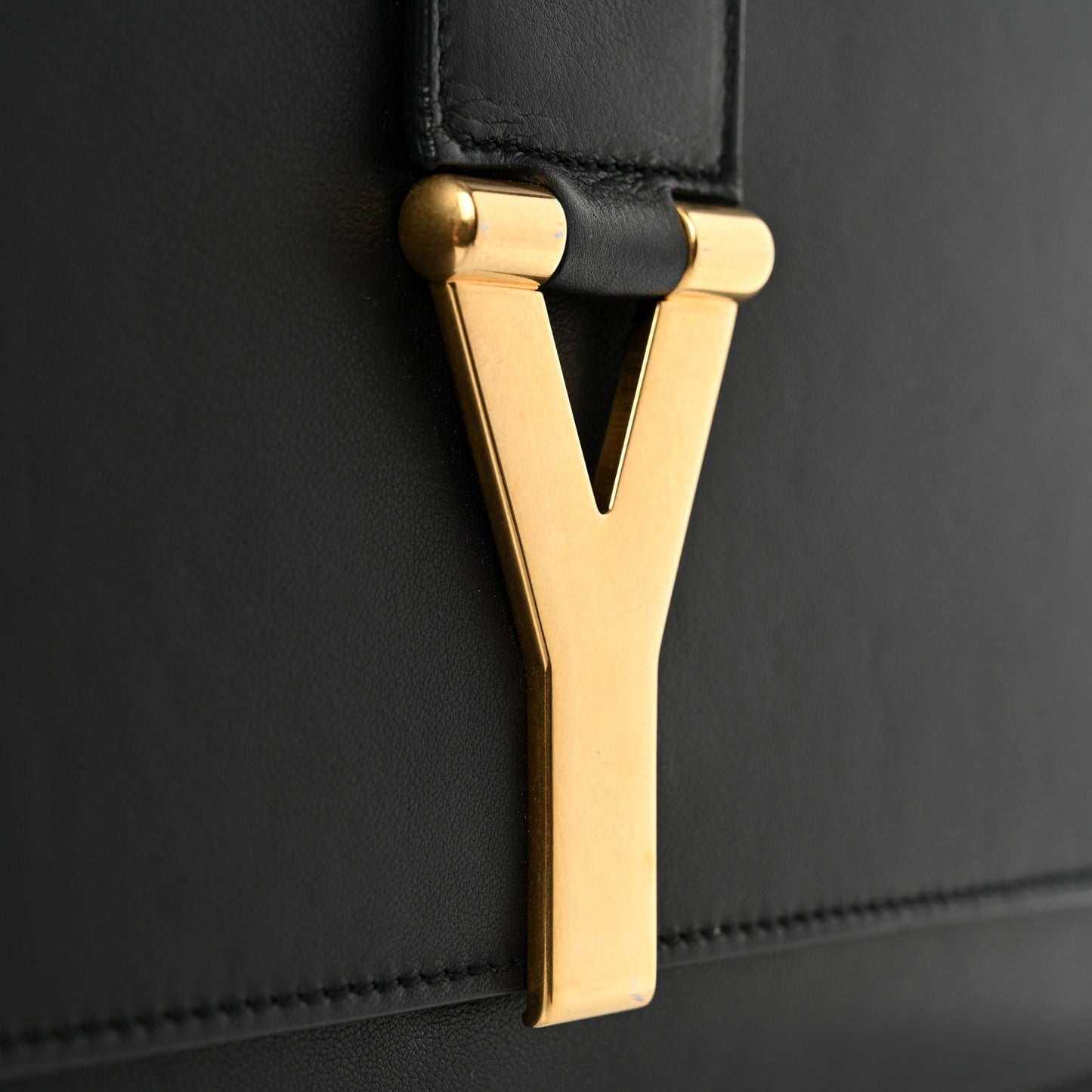 Calfskin Classic Y Ligne Clutch Black