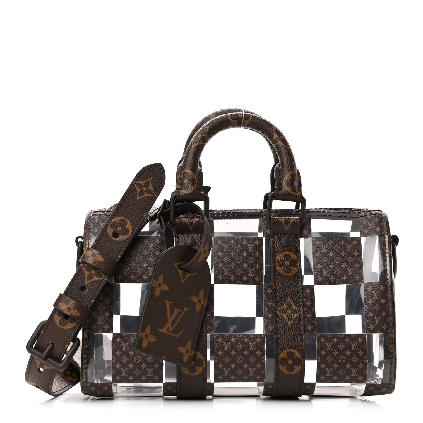 PVC Monogram Chess Keepall Bandouliere 25