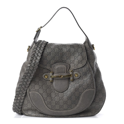 Gucci Guccissima Large New Pelham Satchel Grey 1 of 8