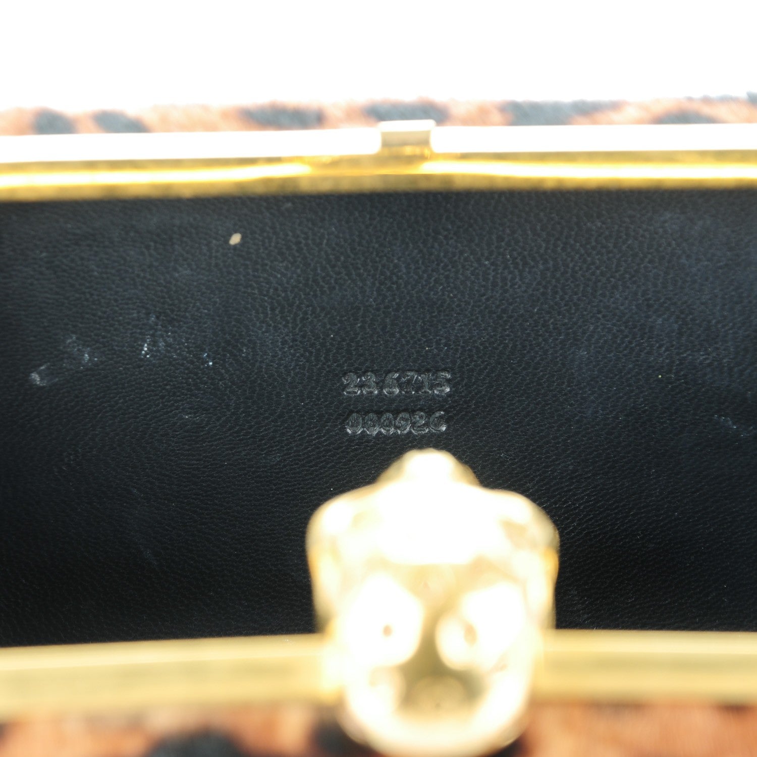 Alexander McQueen Leopard Print Calf Hair Skull Box Clutch 7 of 7