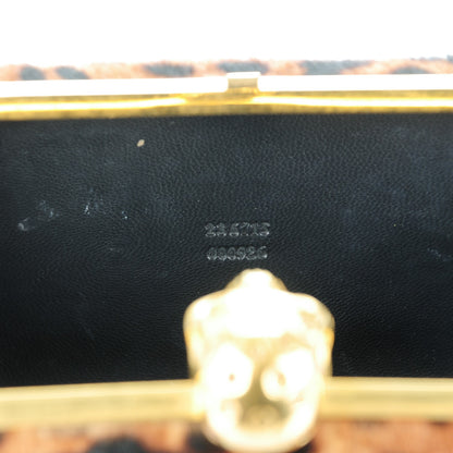 Alexander McQueen Leopard Print Calf Hair Skull Box Clutch 7 of 7