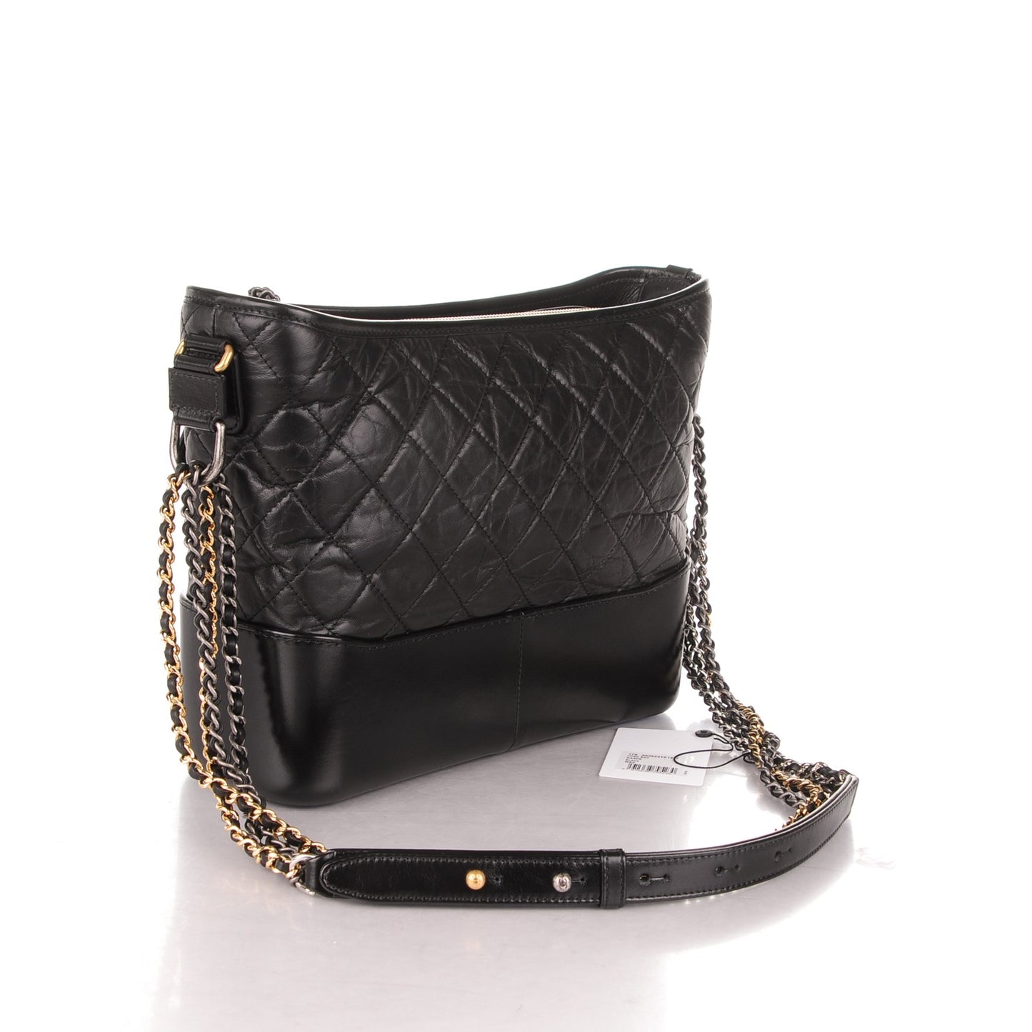 Calfskin Quilted Medium Gabrielle Hobo Black