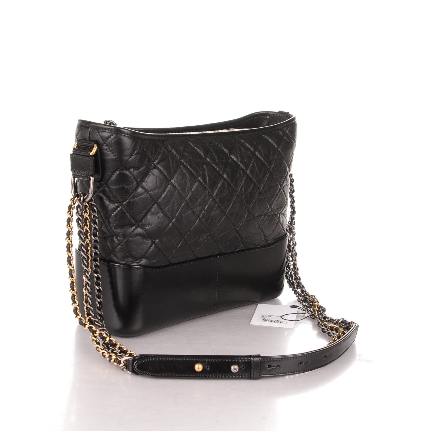 Chanel Calfskin Quilted Medium Gabrielle Hobo Black 3 of 7