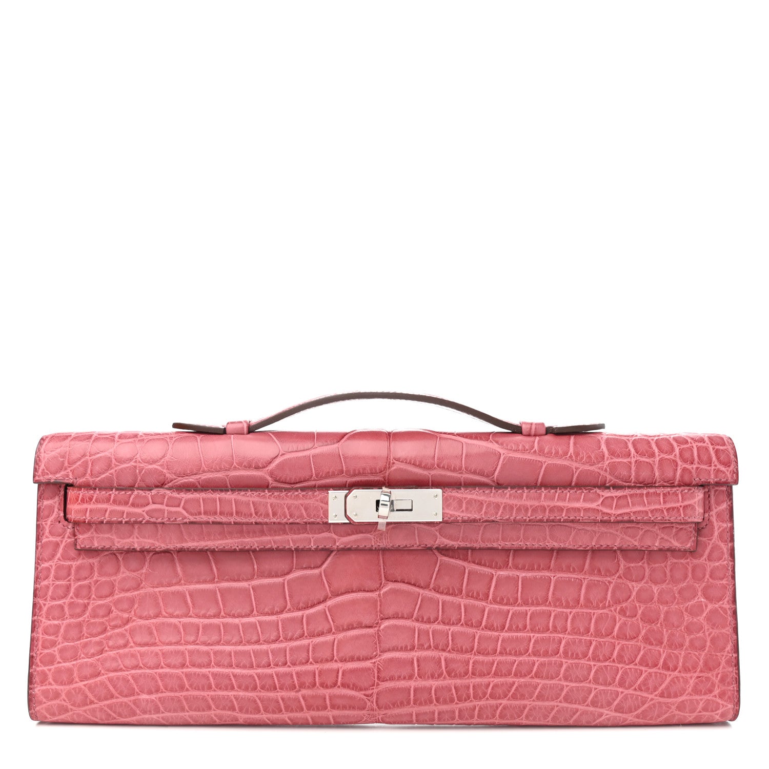 Hermes Matte Alligator Kelly Cut Pochette Bois De Rose 1 of 4