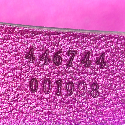 Gucci Metallic Calfskin Matelasse Mini GG Marmont Shoulder Bag Fuchsia 7 of 10