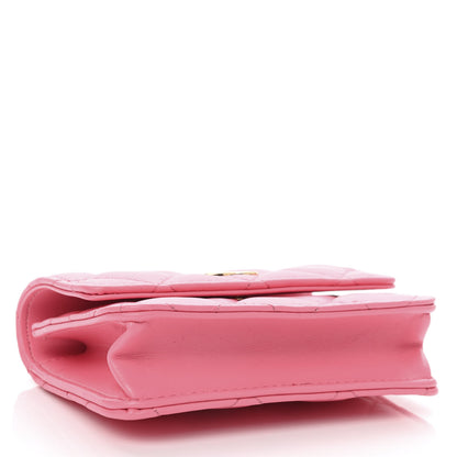 Chanel Lambskin Quilted CC Hook Card Holder Pink 4 of 9