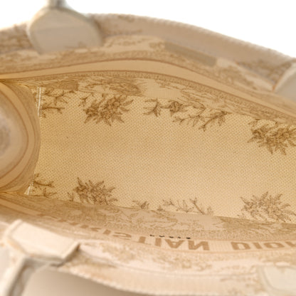 Christian Dior Canvas Embroidered Medium Jardin D'Hiver Book Tote White Gold 4 of 11