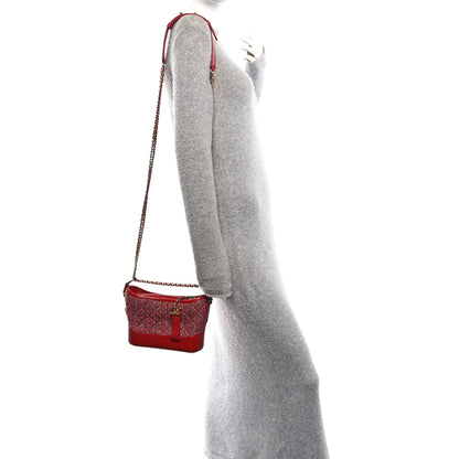 Chanel Tweed Calfskin Small Gabrielle Hobo Red Multicolor 2 of 10