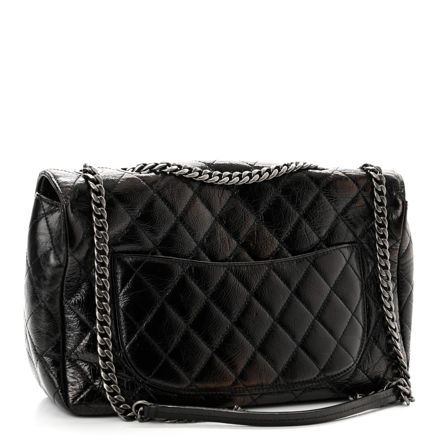 Chanel Shiny Goatskin Quilted Flap Black 3 of 10
