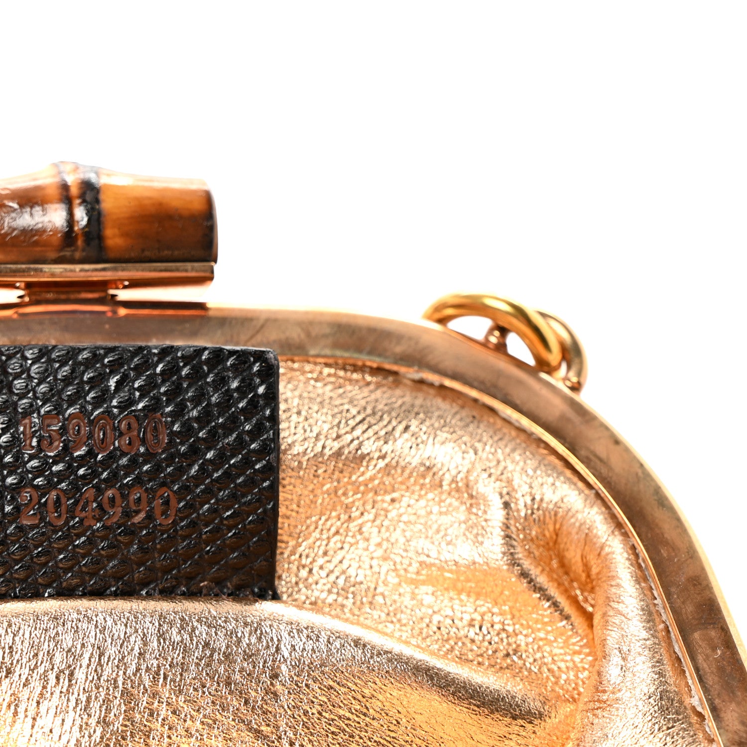 Gucci Lizard Bamboo Jeweled Clutch Black 6 of 8