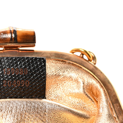 Gucci Lizard Bamboo Jeweled Clutch Black 6 of 8