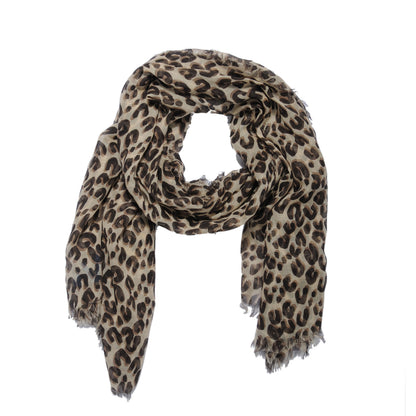 Louis Vuitton Cashmere Silk Leopard Stole Beige 3 of 7