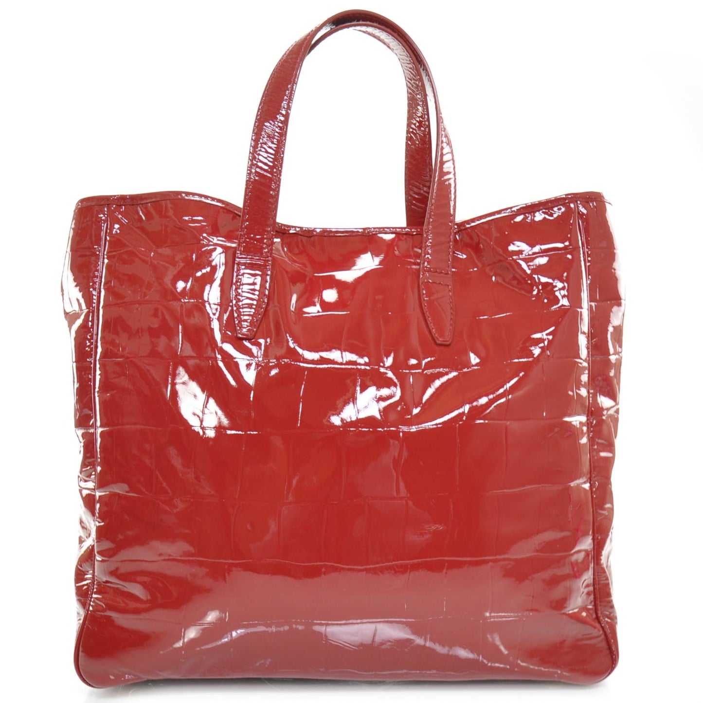 Patent Croc Raspail Tote Red