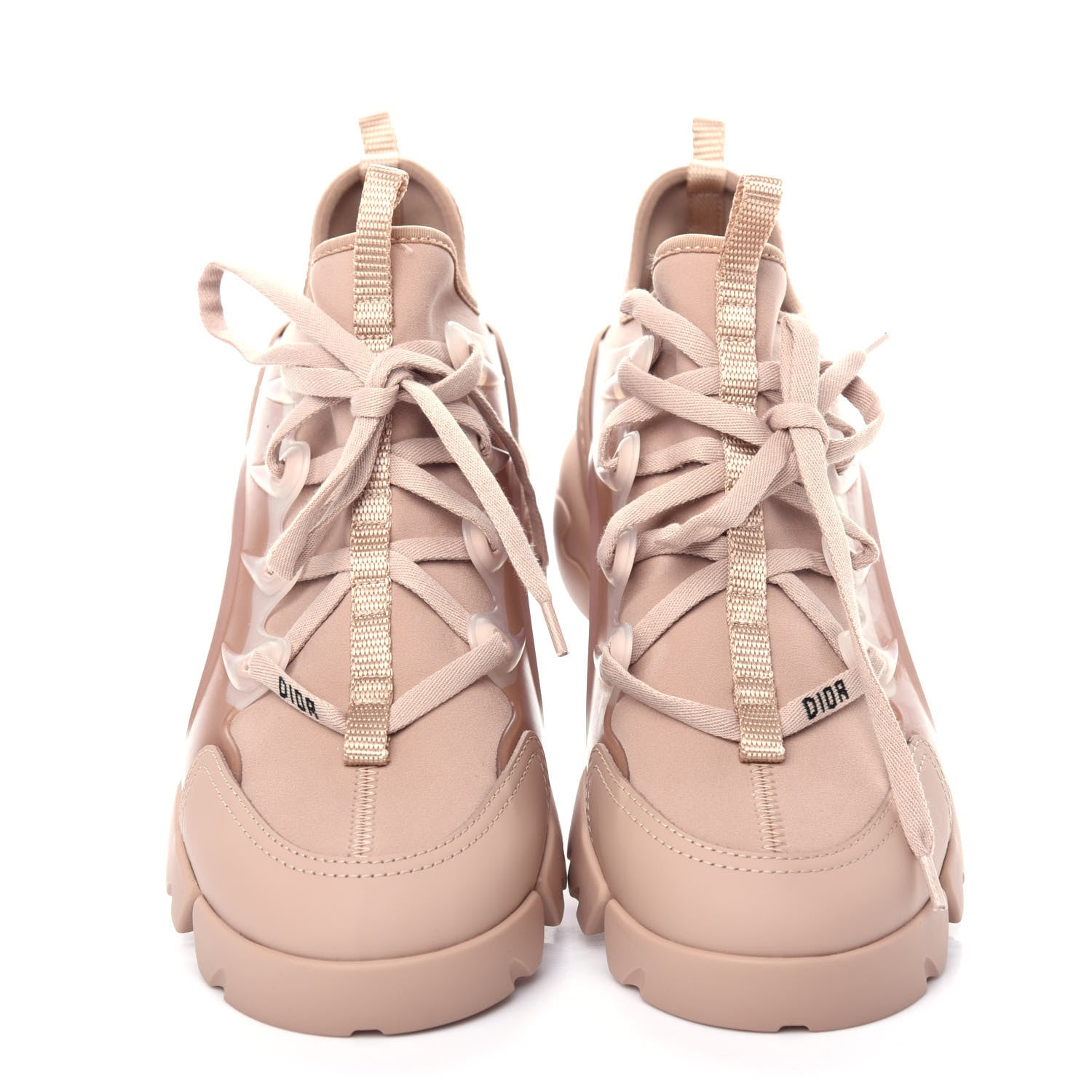 Christian Dior Neoprene Rubber Womens D-Connect Sneakers 38 Nude 5 of 10